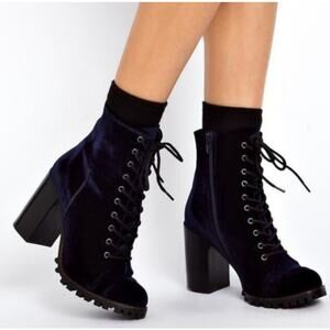 Report Signature Allon Velvet High Heel Booties Size 8